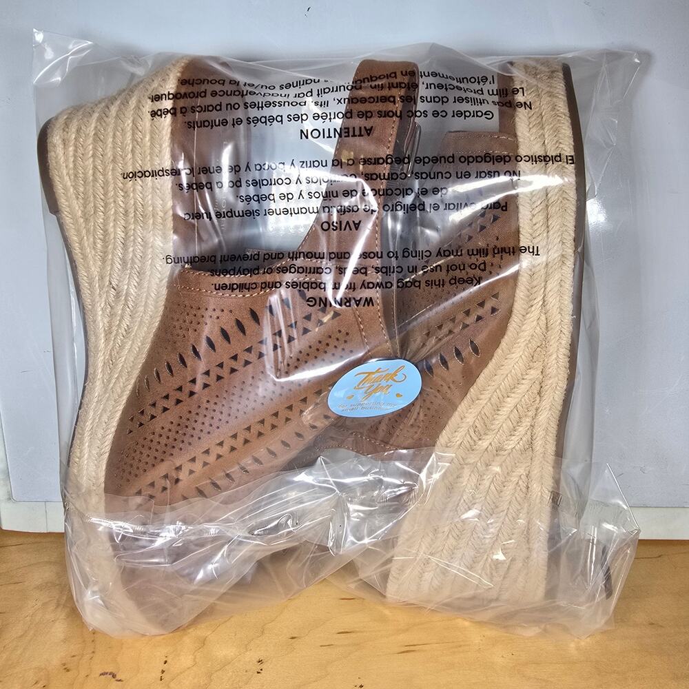 NEW Liz Claiborne LC Hanalei Cognac Womens Brown Wedge Heel Suede  Sz 10 - Picture 9 of 9